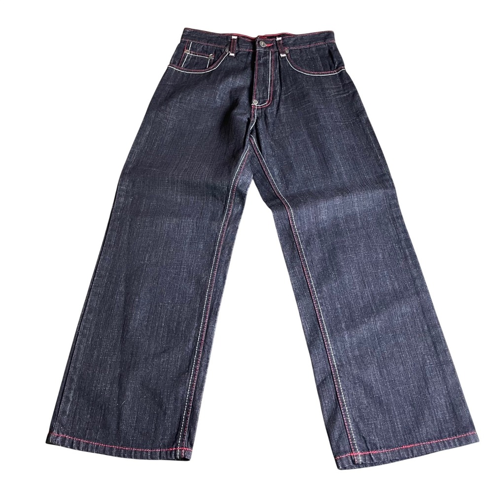 Evolution in Design Jeans Wide Leg Embroidered‎ Pockets Denim Pants Size 10